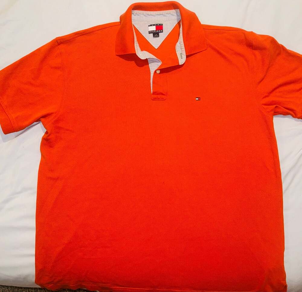 Tommy Hilfiger Men's Classic Fit Short Sleeve Polo Shirt Orange